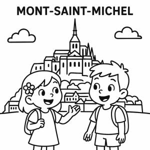 disegno di Castello di Mont Saint Michel Francia da colorare