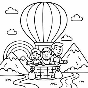 Disegno di In Mongolfiera  da colorare