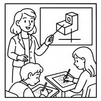 Disegno di Insegnante di Disegno Tecnico da colorare