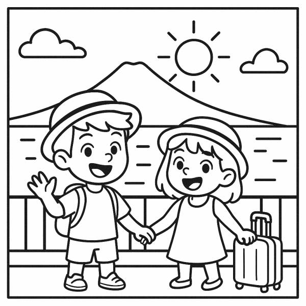 Disegno di Vacanza a Napoli da colorare