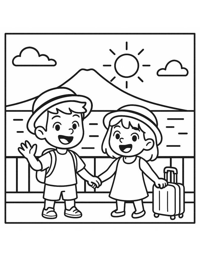 disegno di Vacanza a Napoli da colorare