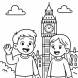 Disegno di Bambini in Viaggio a Londra da colorare