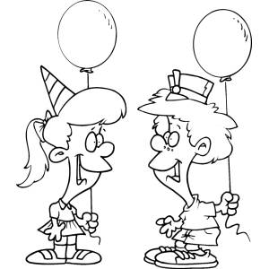 Disegno di Festa con Palloncini da colorare