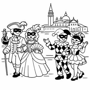 Disegno di Carnevale a Venezia  da colorare