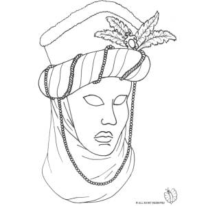 Disegno di Maschera Carnevale di Venezia da colorare