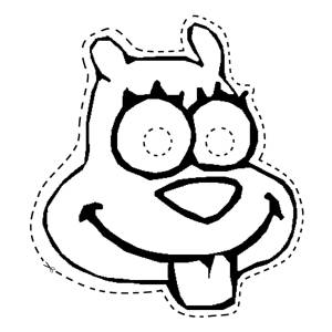 Disegno di Maschera di Cane da Ritagliare da colorare