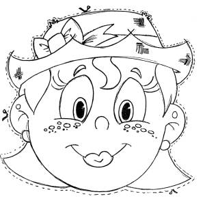 Disegno di Maschera da Ritagliare da colorare