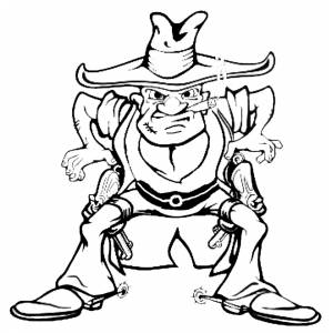 Disegno di Cowboy Pistolero da colorare