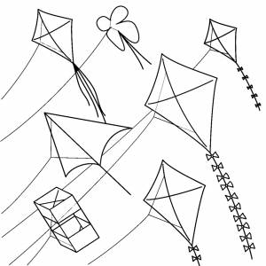 Disegno di Aquiloni da colorare