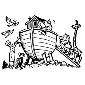 Disegno di Arca di Noè da colorare