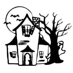 Disegno di Casa con Fantasmi da colorare