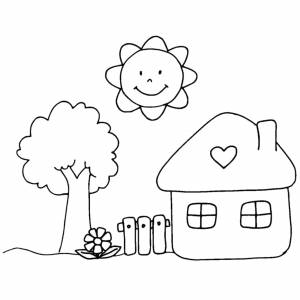 Disegno di Casetta in Campagna da colorare