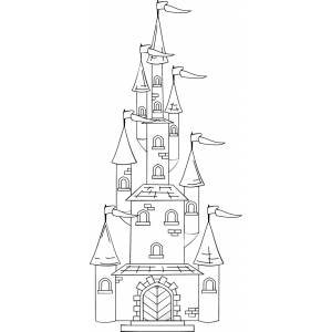 Disegno di Il Castello con le Torri da colorare