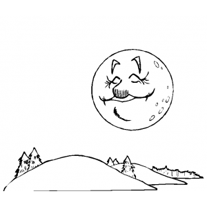 Disegno di La Luna e Le Colline da colorare