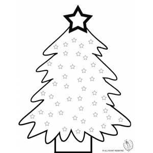 Disegno di Albero con Stelle da colorare