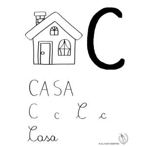 Disegno di Lettera C di Casa da colorare