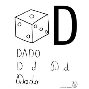 disegno di Lettera D di Dado da colorare