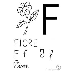 Disegno di Lettera F di Fiore da colorare