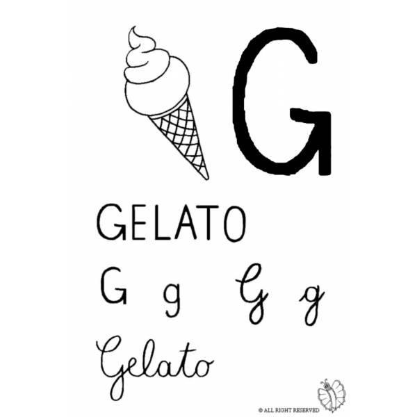 Disegno di Lettera G di Gelato da colorare