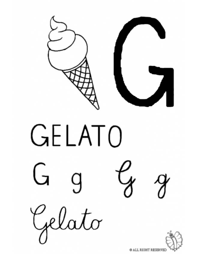 disegno di Lettera G di Gelato da colorare