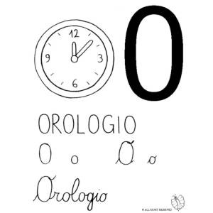 disegno di Lettera O di Orologio da colorare