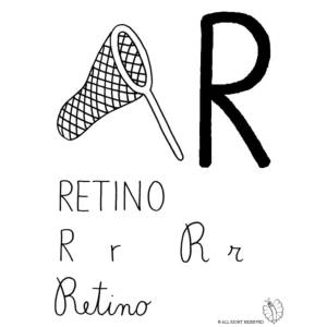 disegno di Lettera R di Retino da colorare