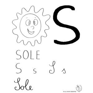 disegno di Lettera S di Sole  da colorare