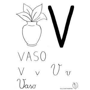 disegno di Lettera V di Vaso da colorare