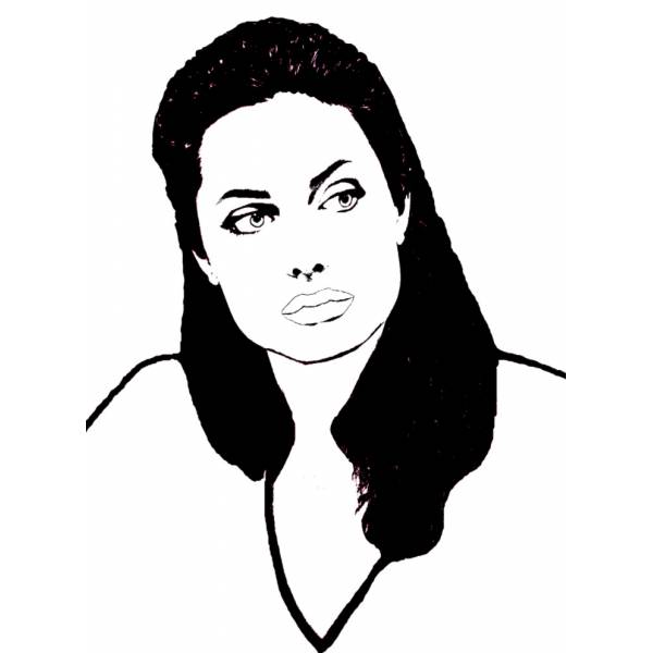 Disegno di Angelina Jolie da colorare