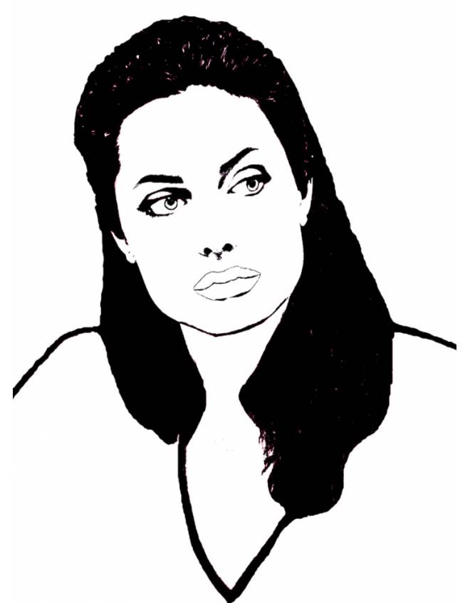 disegno di Angelina Jolie da colorare