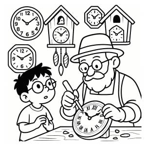 Disegno di Artigiano di Orologi da colorare