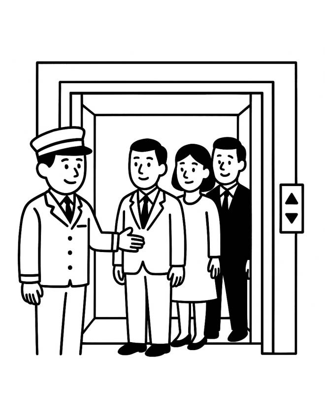 disegno di Ascensore di un Hotel  da colorare