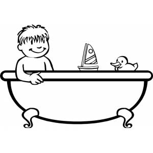 Disegno di Bagnetto in Vasca da colorare
