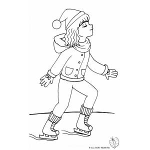 Disegno di Pattinaggio sul Ghiaccio da colorare