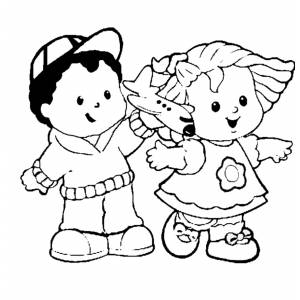 Disegno di Bambini dell' Asilo da colorare