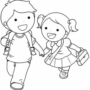 Disegno di Bambini delle Elementari da colorare