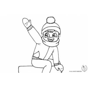 disegno di Bambino che Saluta da colorare