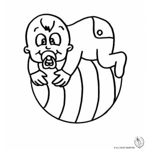 disegno di Bambino sulla Palla da colorare