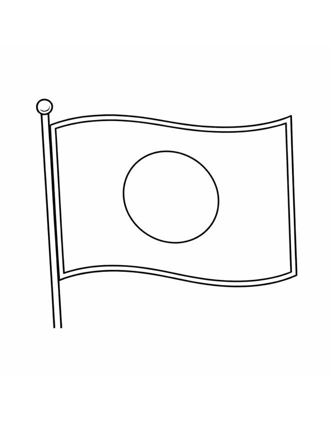disegno di Bandiera del Giappone  da colorare