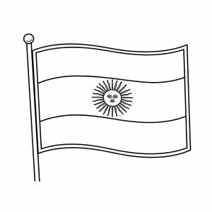 Disegno di Bandiera dell' Argentina  da colorare