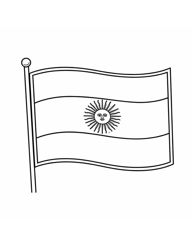 disegno di Bandiera dell' Argentina  da colorare