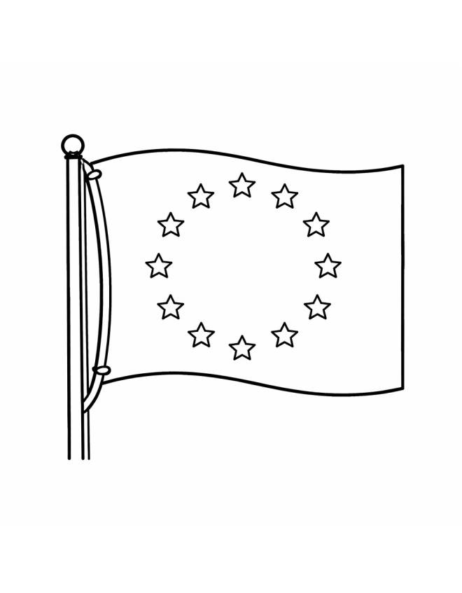 disegno di Bandiera dell' Europa  da colorare