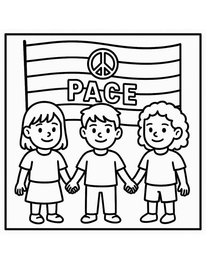 disegno di Bandiera della Pace da colorare