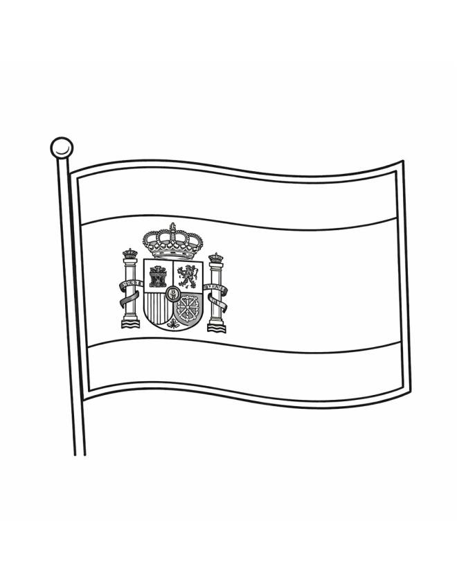 disegno di Bandiera della Spagna  da colorare