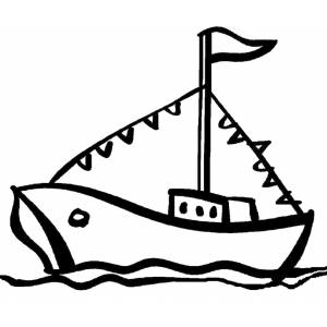 Disegno di Battello per Minicrociera da colorare