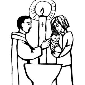 Disegno di Battesimo da colorare