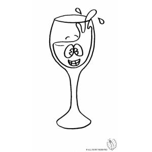 Disegno di Bicchiere di Vino da colorare