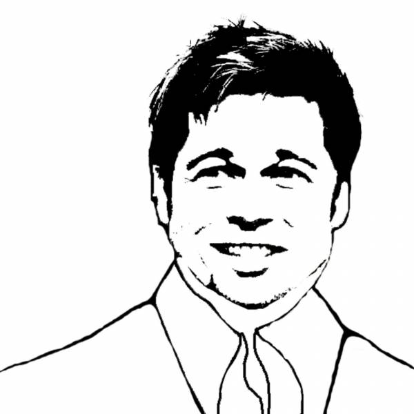 Disegno di Brad Pitt da colorare