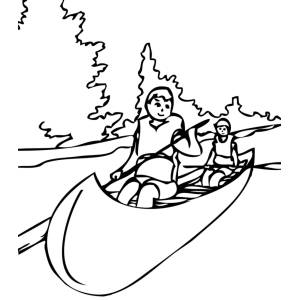 Disegno di Canoa sul Fiume da colorare