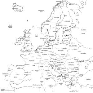 Disegno di Cartina Europa da colorare
